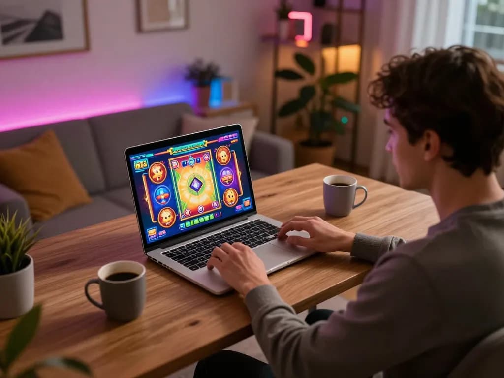 Experience exciting gameplay on situs slot gacor in a cozy online gaming setup with vibrant visuals