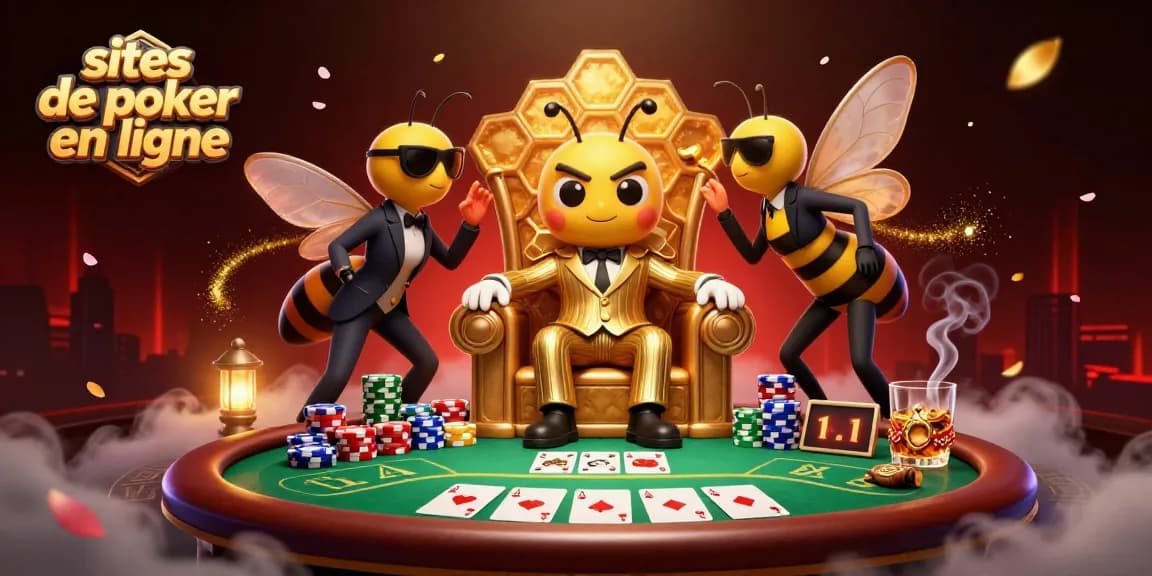 Jouez aux tables de sites de poker en ligne avec une ambiance dynamique et des personnages colorés.