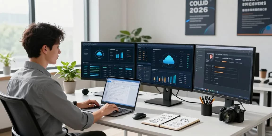 Efficient cloud VPS workspace illustrating rokok88 technology solutions for business.