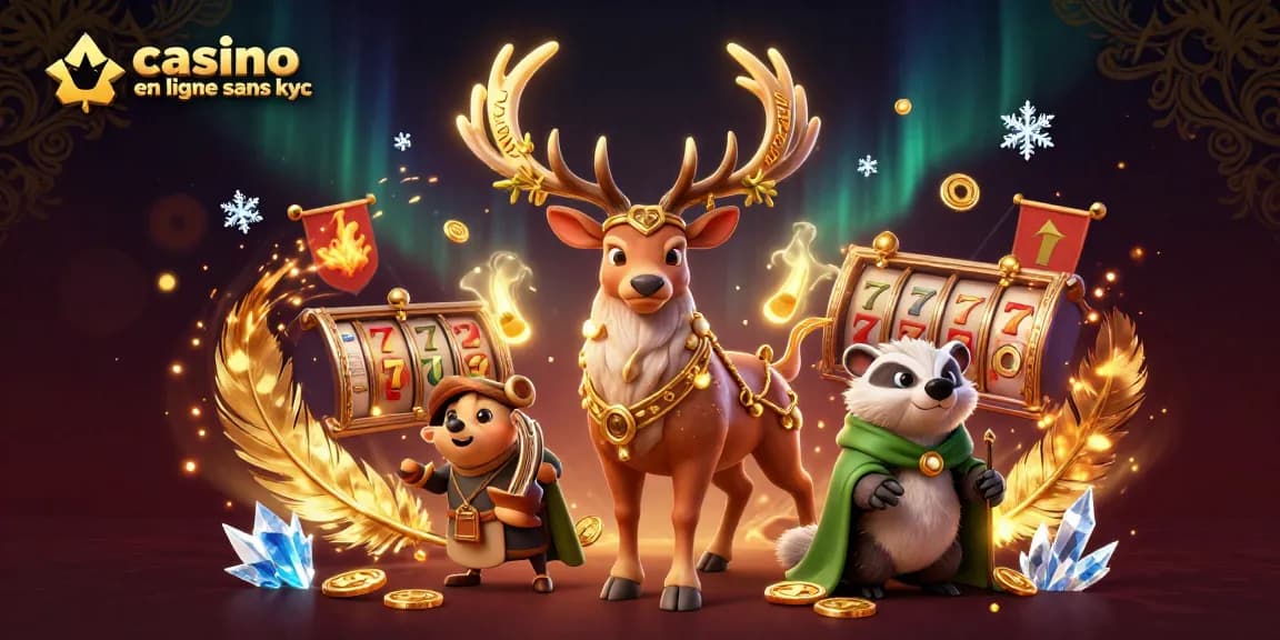 Jouez à casino en ligne sans kyc avec des personnages fantastiques dans une scène riche et dynamique.