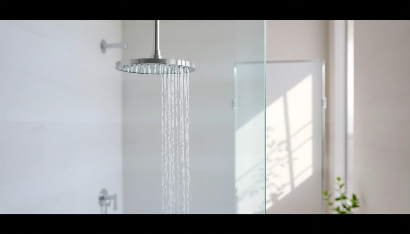 Experience elegant showers au with luxurious fixtures in a serene bathroom setting.