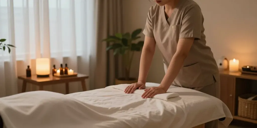 Relaxing ambiance for 합정출장마사지 with essential oils and soothing atmosphere.