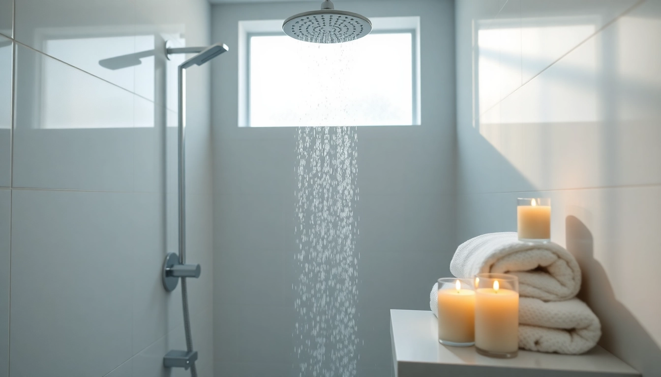 Experience the elegance of a modern shower uk design with luxurious features in a serene bathroom setting.
