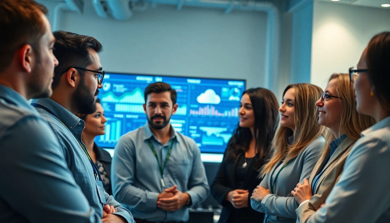 Team providing managed IT services Lakeland in a modern office environment.