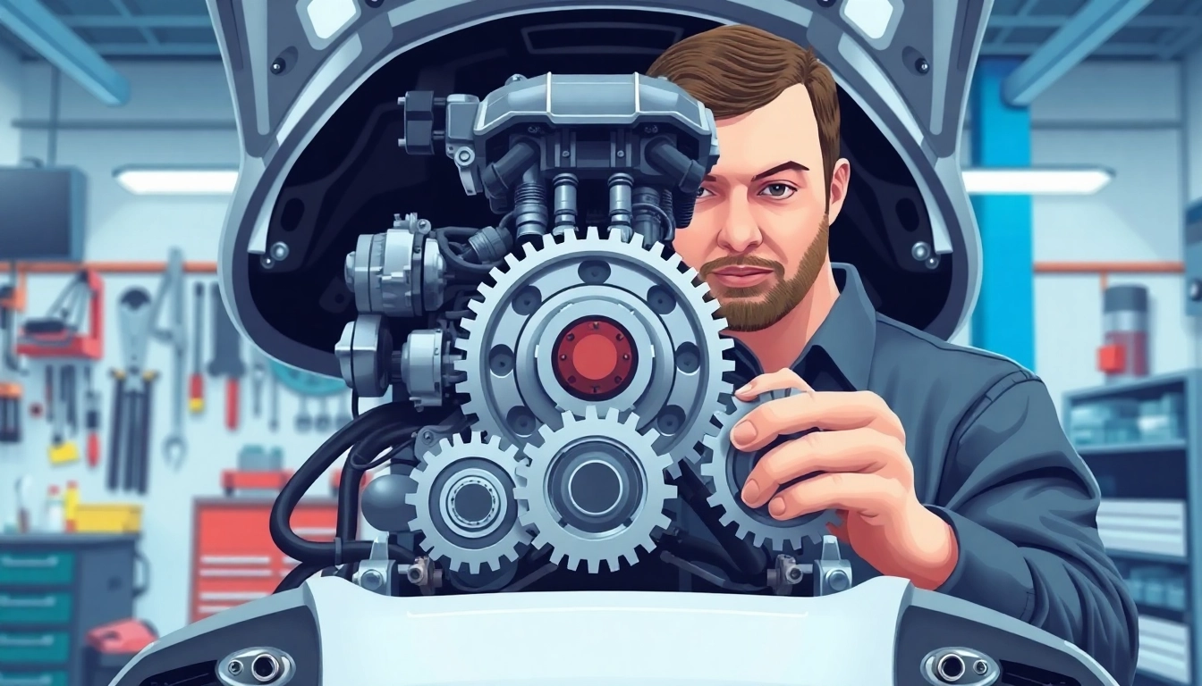 Protect your vehicle with a powertrain extended warranty, showcasing a detailed engine service.