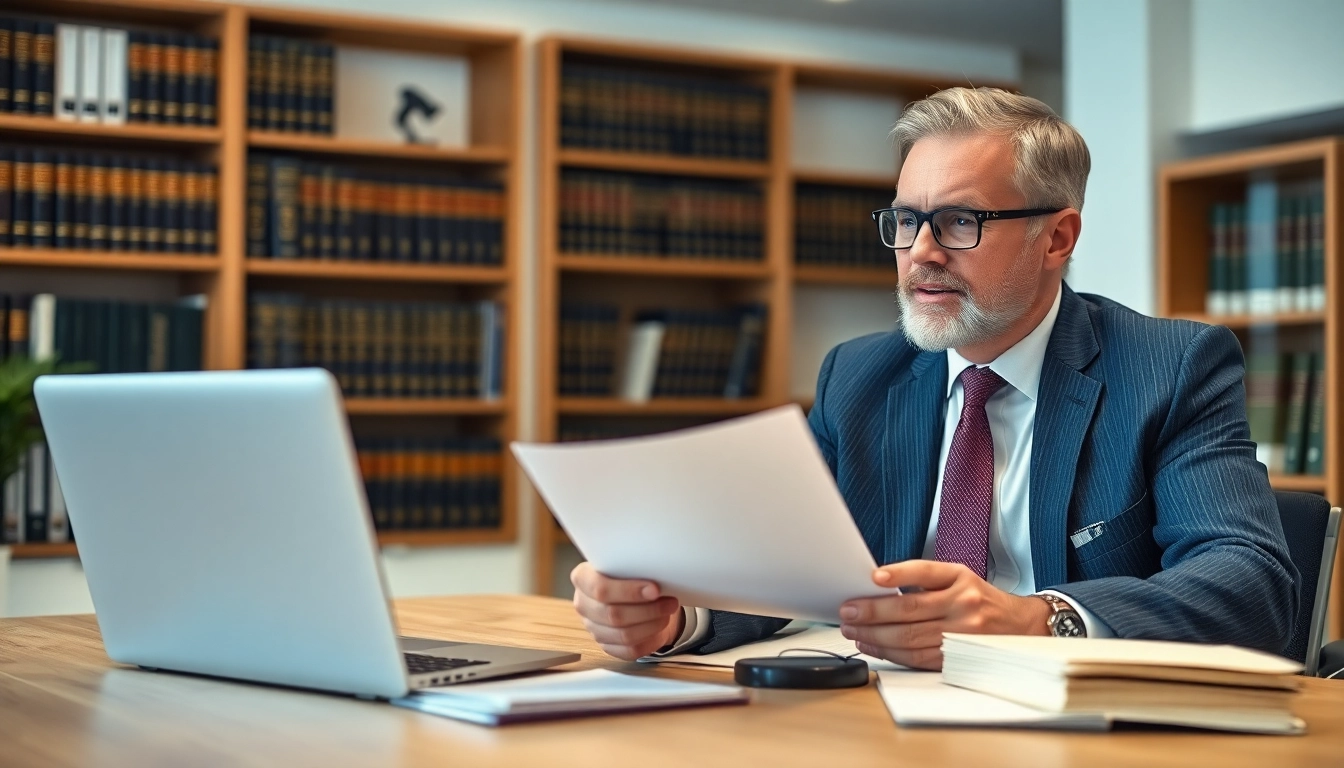 Truck accident attorney Clearwater consulting with a client in a professional environment.