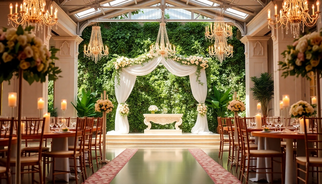 Stunning Wedding Event Space Jacksonville featuring an elegant altar and candlelit decor.