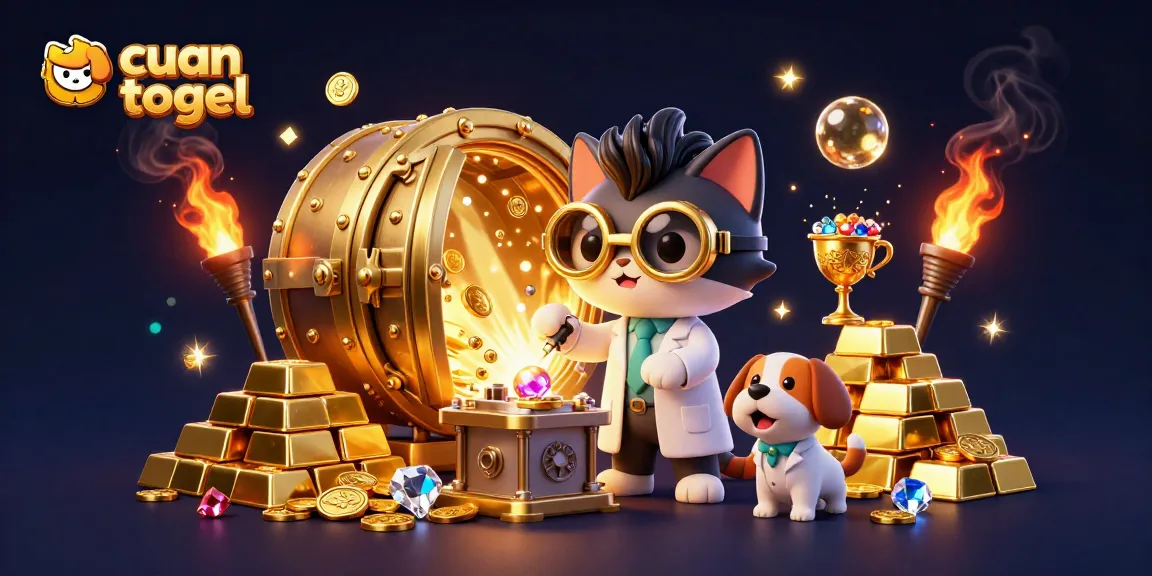 Play cuan togel while witnessing a 3D cartoon scene of a mad scientist cat and lab assistant