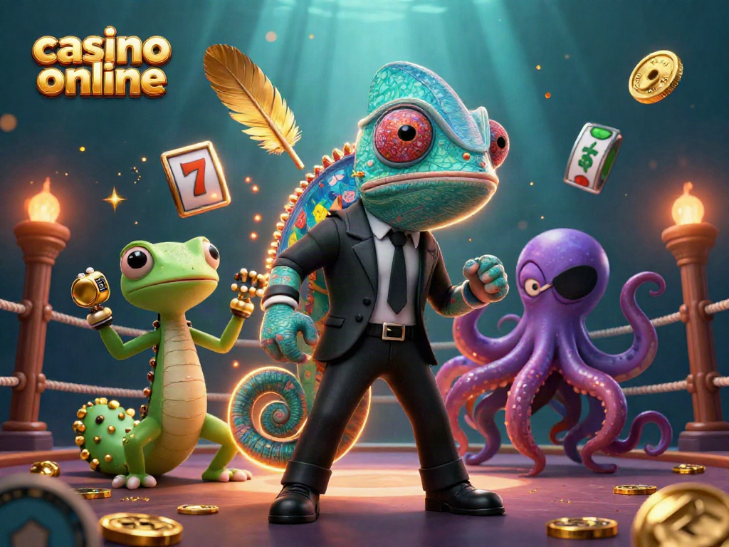 Experience thrilling action in a casino online scene with vibrant characters and dynamic elements.