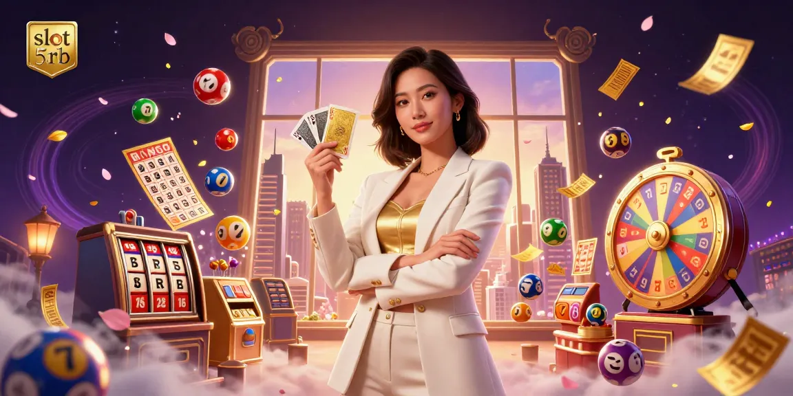 Engage with slot 5rb excitement through dynamic 3D casino scene filled with vibrant elements.