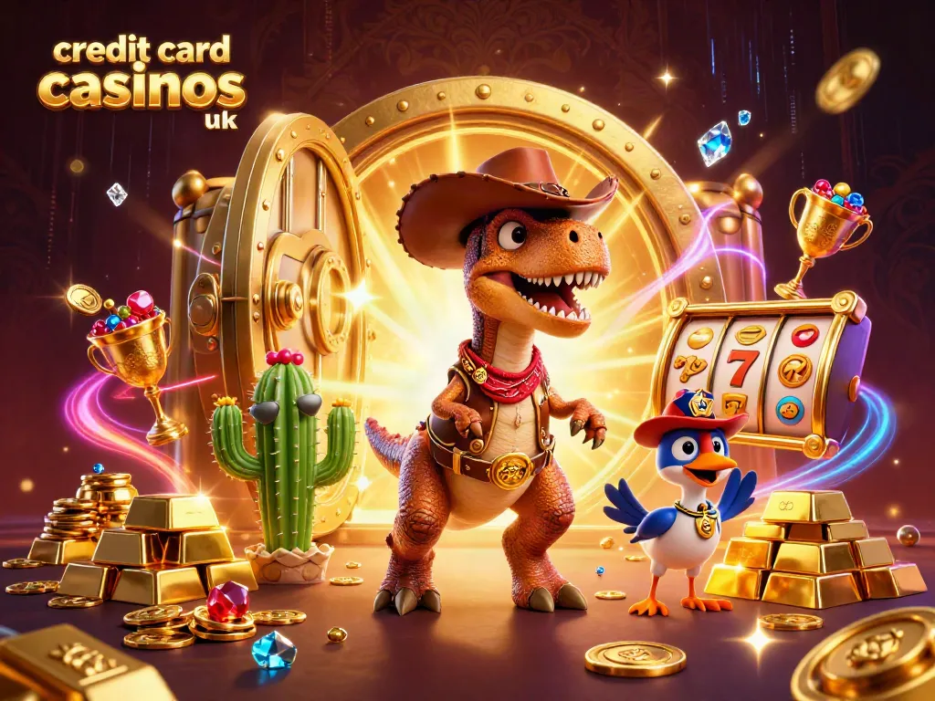 Engage with credit card casinos uk featuring a dynamic dinosaur cowboy and win big with slots.