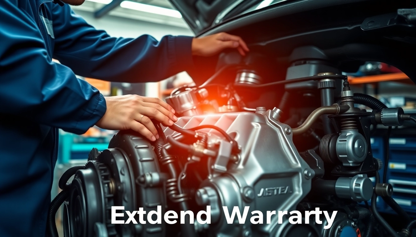 Inspecting car's engine under powertrain extended warranty for quality assurance.