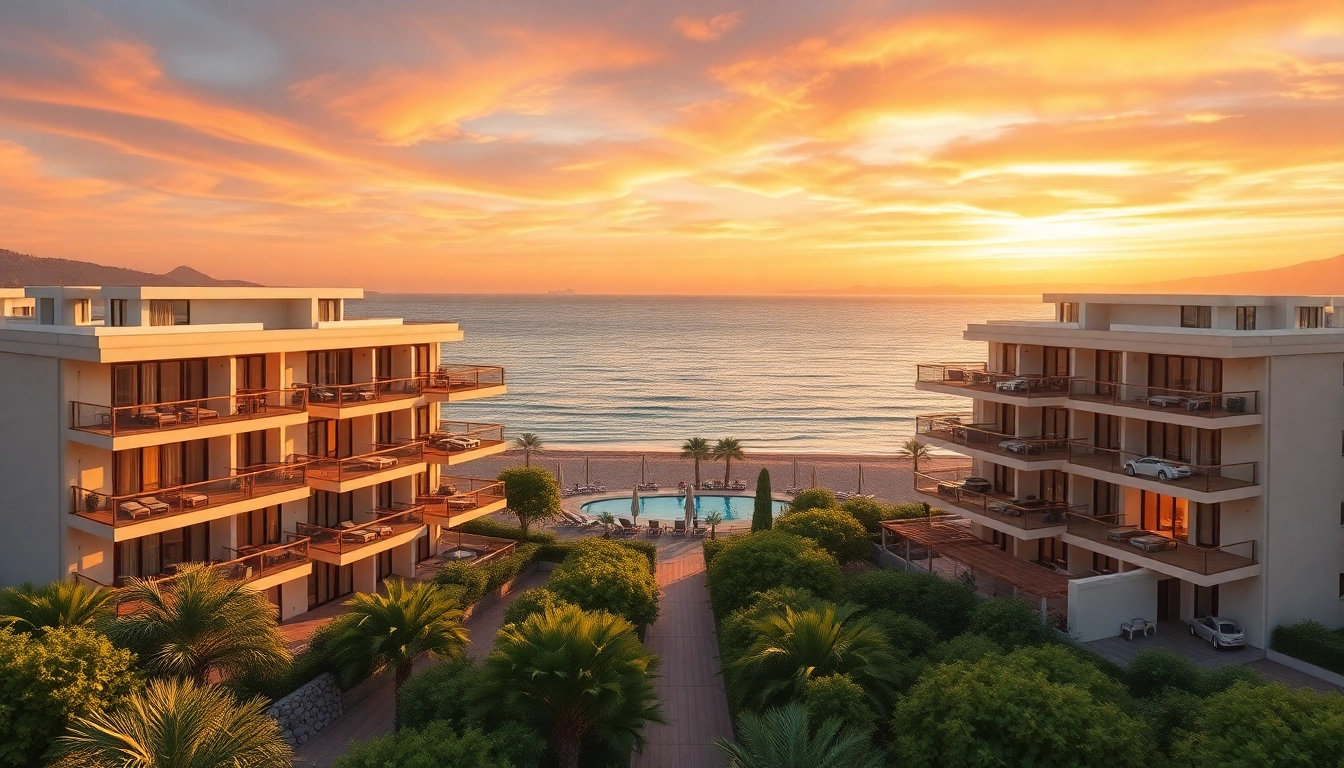 Beautiful view of alanya apartments for sale overlooking the Mediterranean Sea