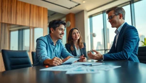 Engaging discussion on investment management San Antonio in a modern office environment.