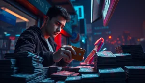 카드깡을 시행하는 의심스러운 인물이 현금을 받는 모습