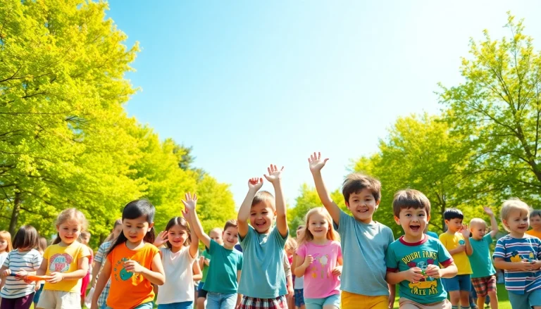 Kids enjoying various activities at vibrant Holiday camps in a sunlit outdoor setting.