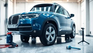 Enhancing winter car protection Chattanooga with professional detailing for an SUV in a garage.