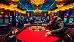 Engaging casino scene showcasing players enjoying free porn games at a roulette table, filled with excitement.