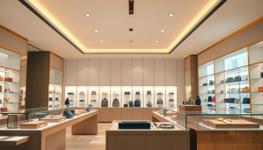 레플리카사이트 고급 명품을 전시한 전문 쇼핑 공간의 사진.