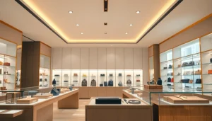 레플리카사이트 고급 명품을 전시한 전문 쇼핑 공간의 사진.