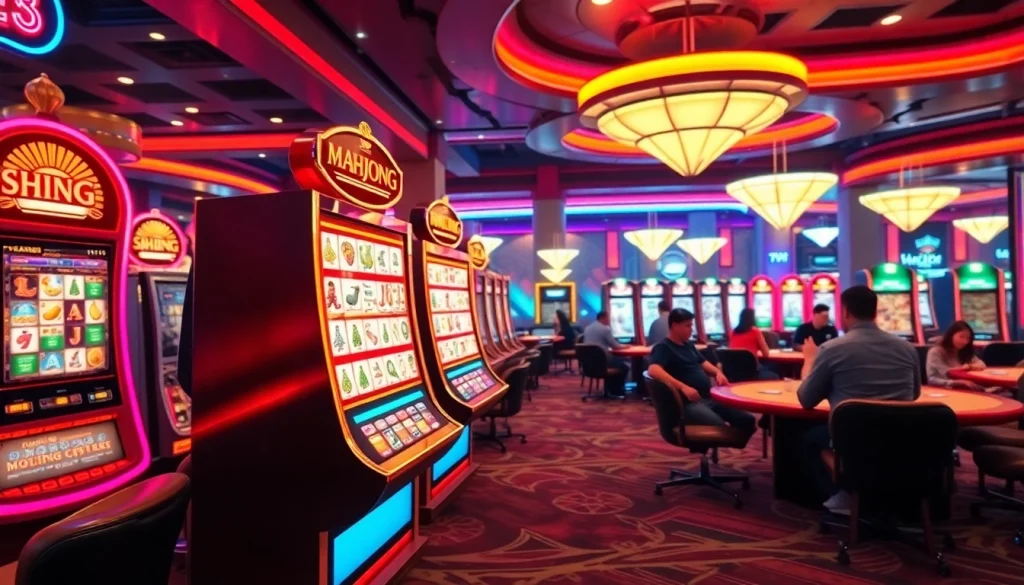 Experience the thrill of the Mahjong slot demo amidst lively casino action.