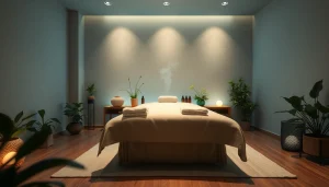 편안한 분위기와 차분한 장식으로 꾸며진 의정부마사지 테라피 룸.