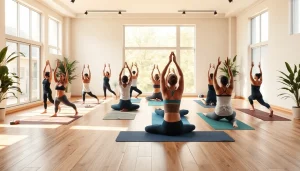 ホットヨガ おすすめ スタジオで穏やかな環境の中、多様な参加者が練習している