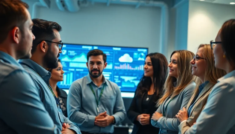 Team providing managed IT services Lakeland in a modern office environment.