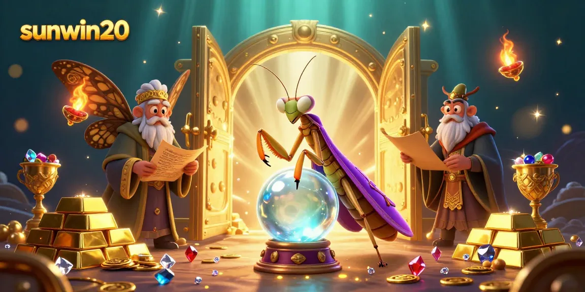 Experience thrilling gameplay at sunwin20 with a mystical fortune teller and treasures in a vibrant casino scene.