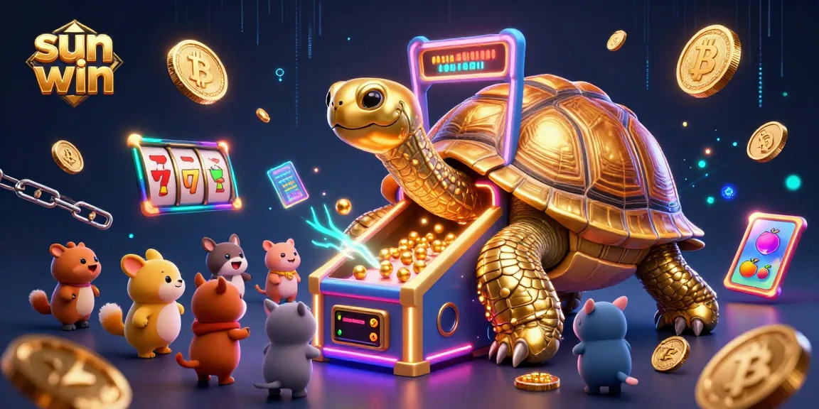 Experience sun win like never before at this interactive 3D casino scene with slot game elements.