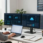 Efficient cloud VPS workspace illustrating rokok88 technology solutions for business.