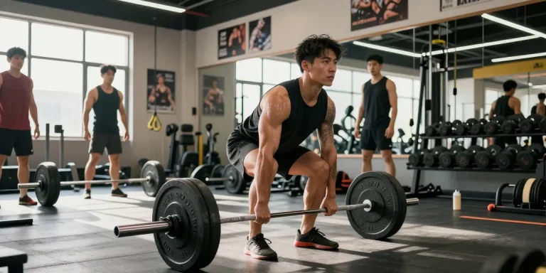 Pharmaqo Shop customer performing weightlifting, showcasing dedication and strength training.