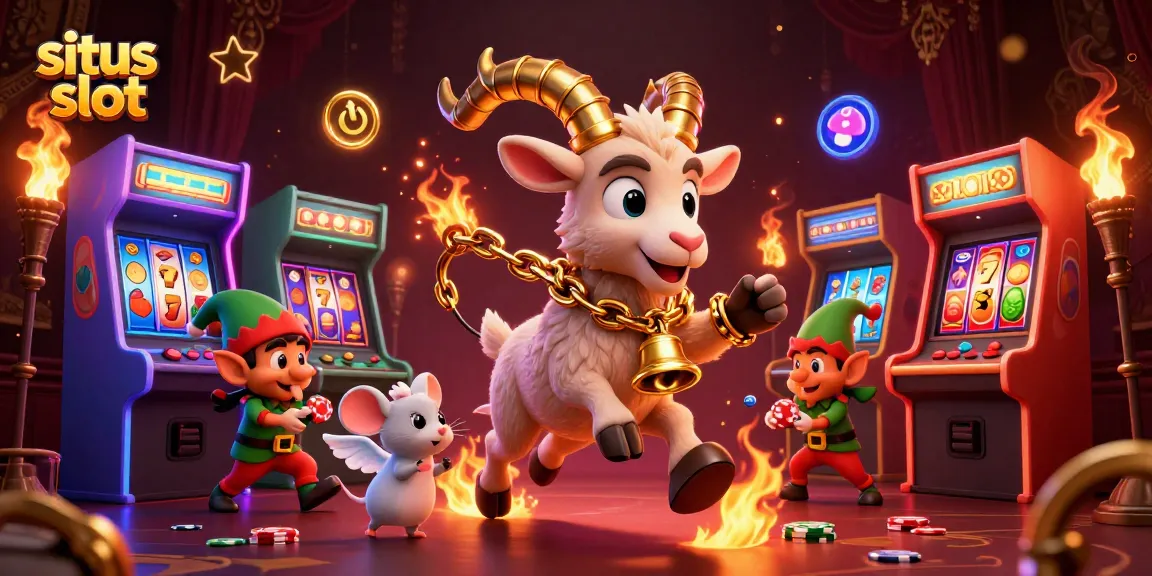 Situs slot action with colorful characters in a dynamic casino scene filled with slots and poker elements.