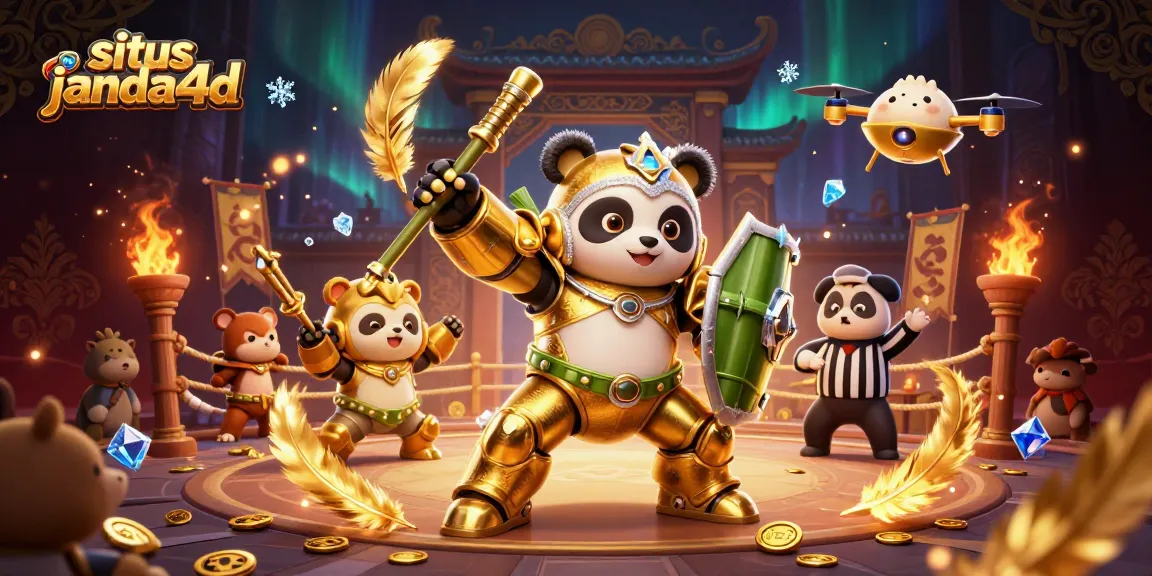 Mainkan permainan di situs janda4d dengan ilustrasi 3D yang menunjukkan arena penuh semangat dan elemen menarik lainnya.
