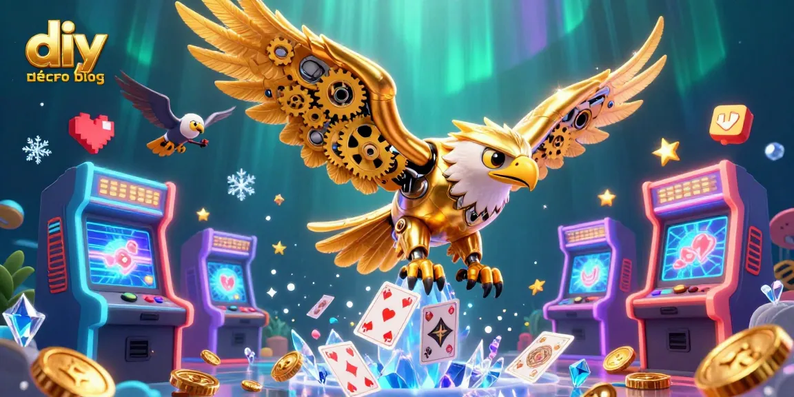 Experience dynamic gameplay with the vibrant 3D illustration for the diy home décor blog.