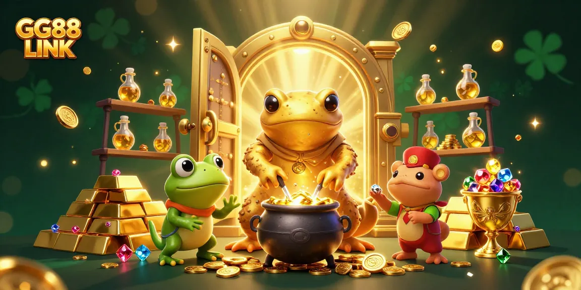 Experience the excitement of GG88 LINK with golden treasures and magical creatures in a vibrant casino setting.