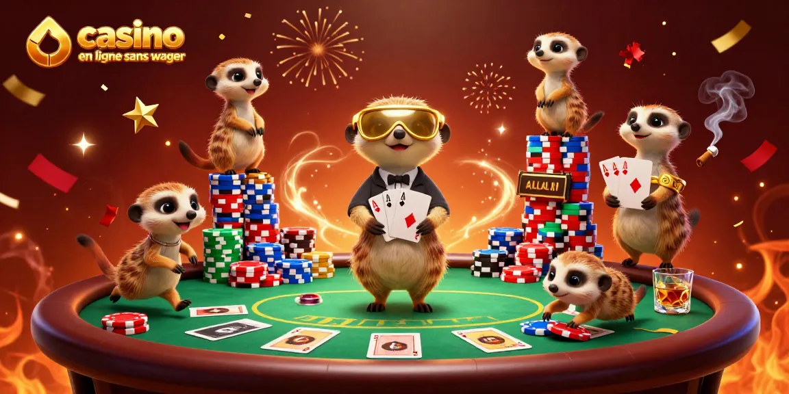 Jouer sur un casino en ligne sans wager avec une colonie de suricates animée.